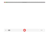 a photo room screen with a red button on it
