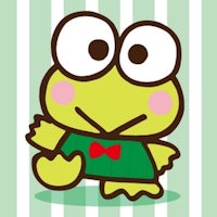 a cartoon frog wearing a green shirt and bow tie
