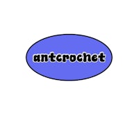 an oval with the word anticrochet on it